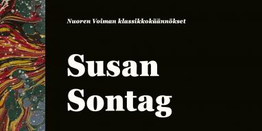 teksti Susan Sontag mustalla pohjalla