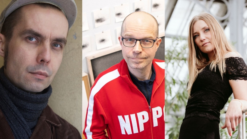 Kuvakollaasi, jossa Antti Nylén, Kalle Lampela, Laura Gustafsson